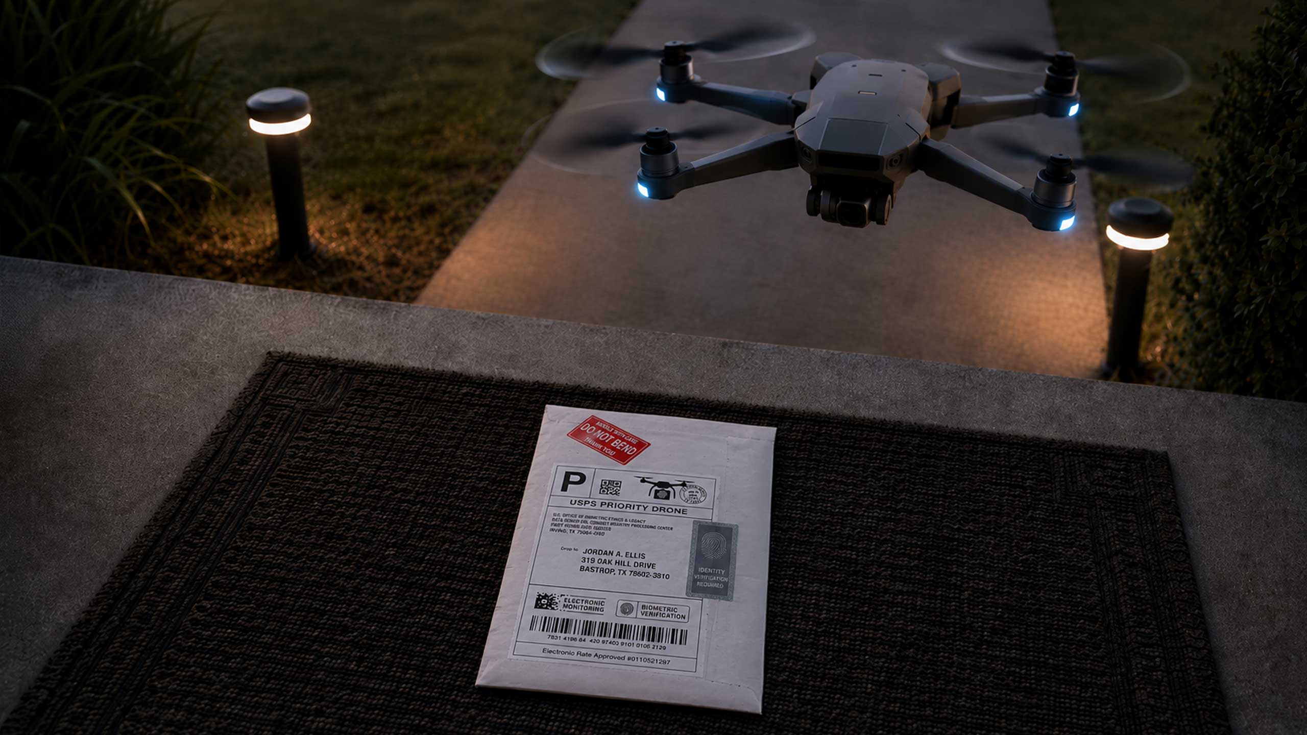 Autonomous doorstep delivery of the kit