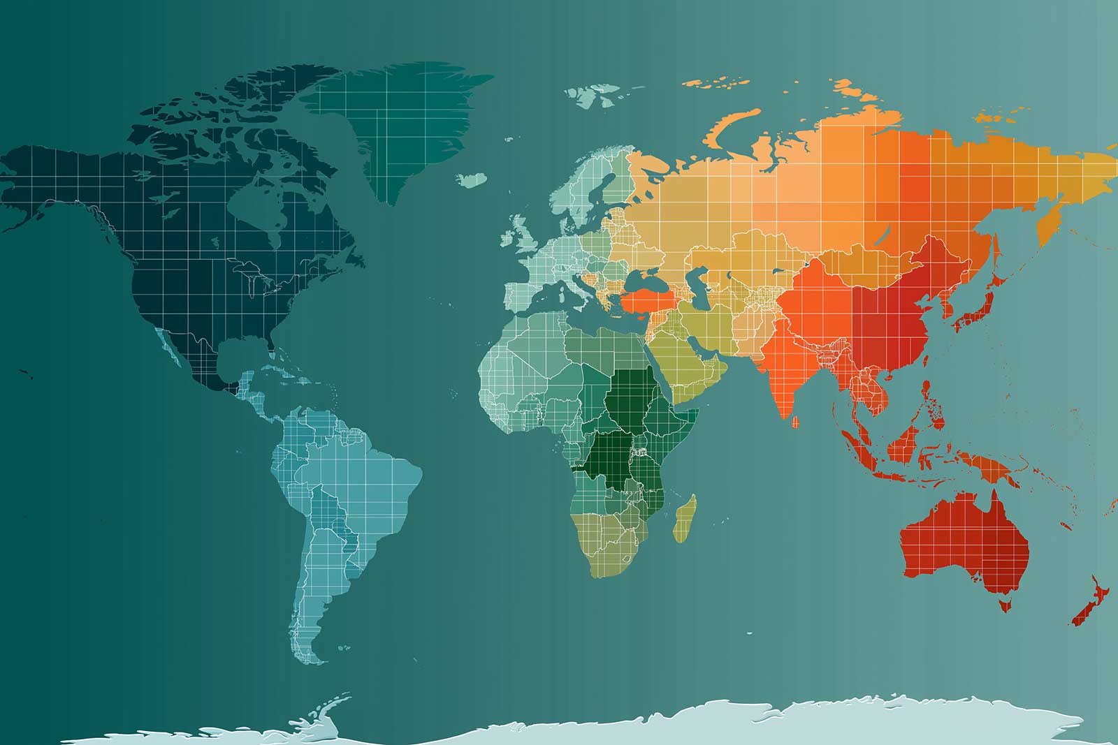 A world map rendered as a document with most regions marked prohibited