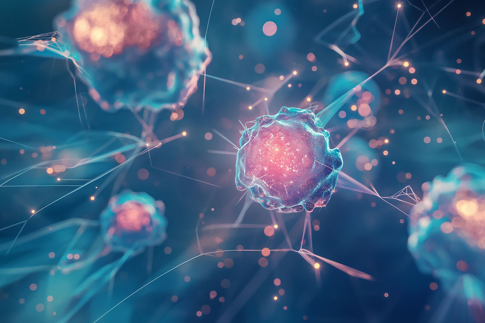 Abstract visualization representing an oncology digital twin