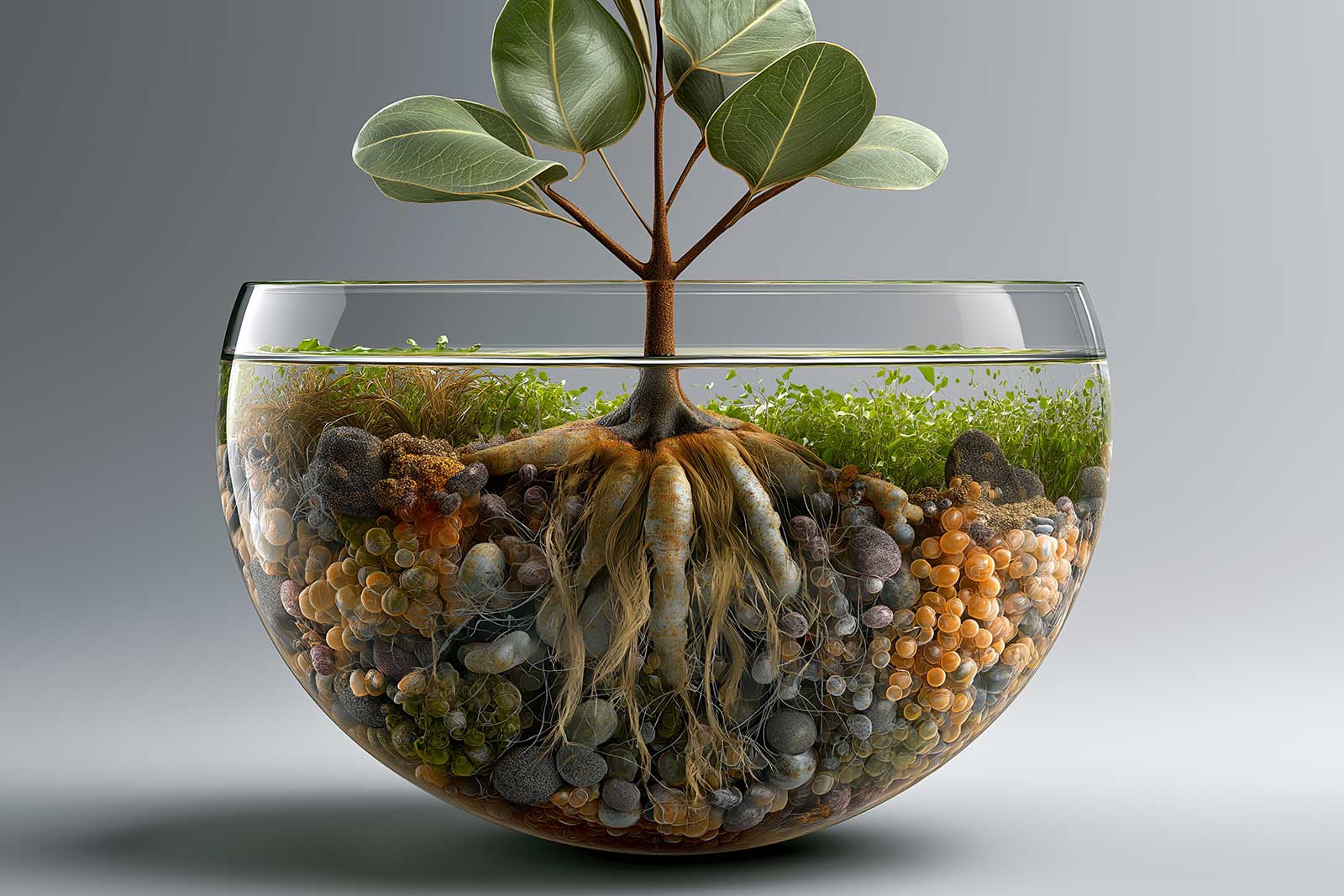 Houseplant with an engineered root microbiome