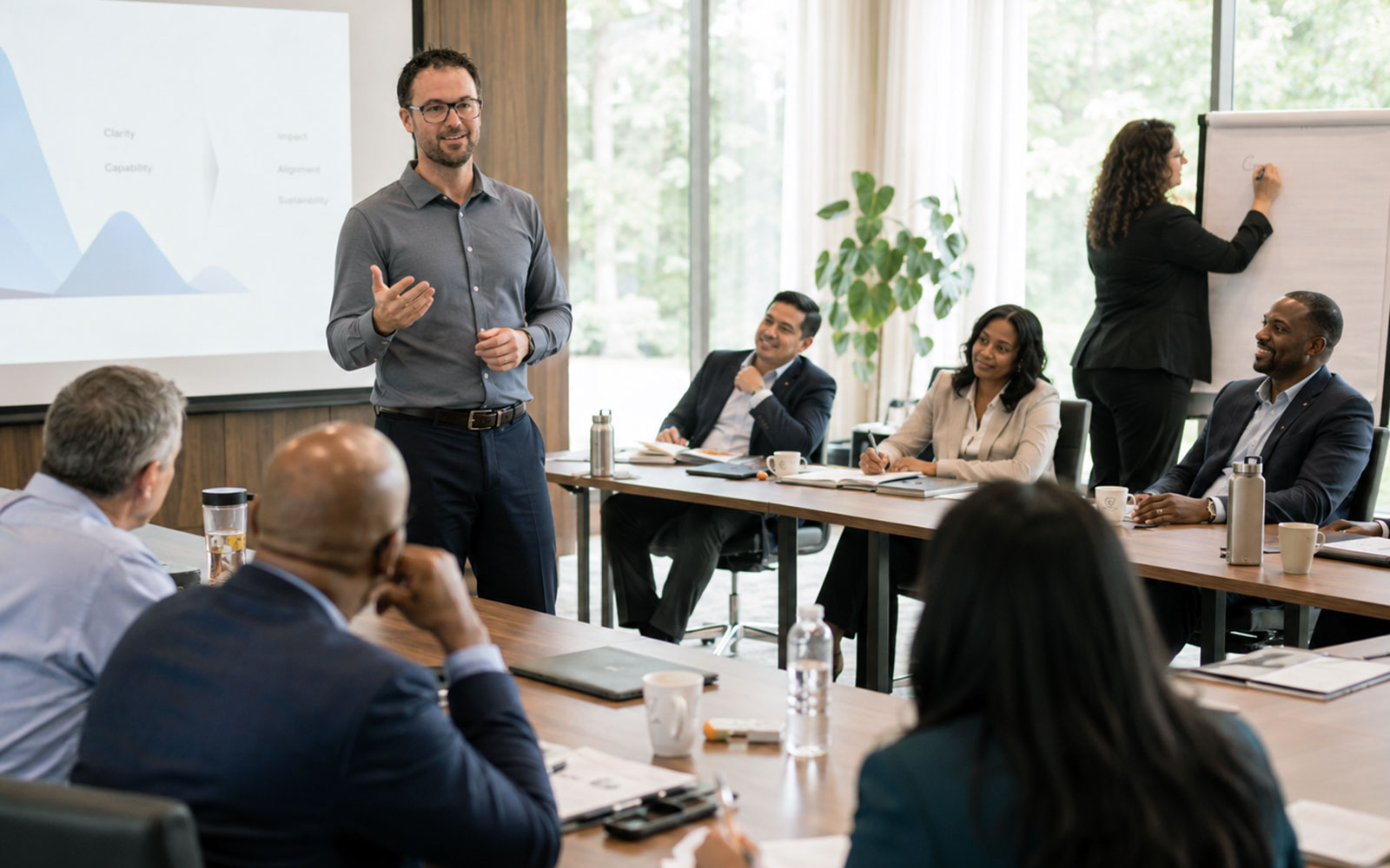 Executive leaders in a reinvention retreat